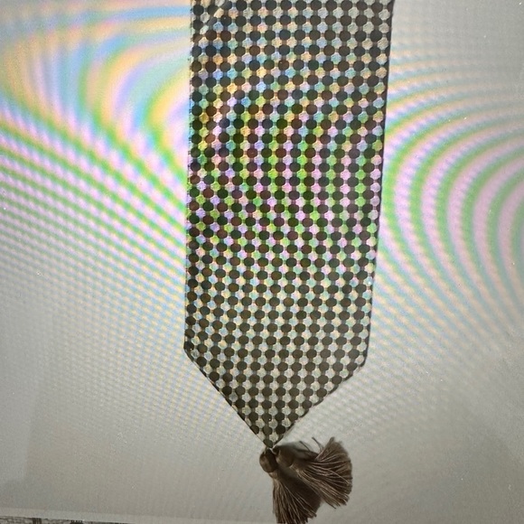 PIER 1 Imports Table Runner Beige Khaki  Jute Tassels 13” x 72” Like-New - Picture 7 of 7